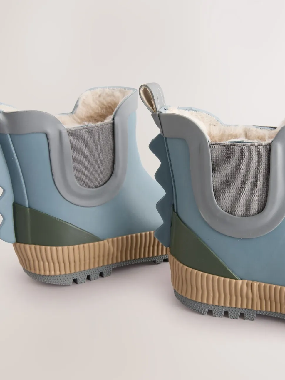 color block neutre Bleu - Bottines en caoutchouc avec doublure chaude