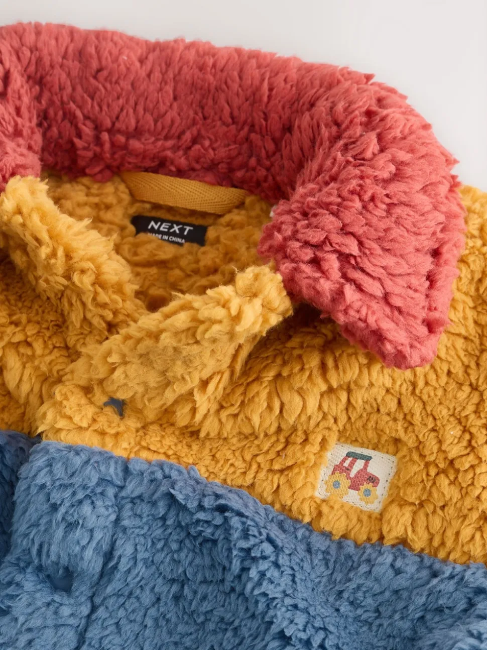 Colorblock bleu/jaune vif - Borg Polaire Shacket (3mths-7yrs)