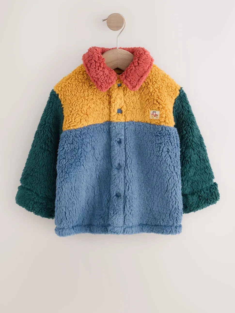 Colorblock bleu/jaune vif - Borg Polaire Shacket (3mths-7yrs)