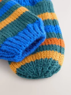 Coloris divers - Ensemble 2 pièces bonnet et mitaines à pompons brodés (3mois-10ans)