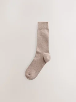 Coloris neutre chiné - Lot de 5 - Chaussettes fraîches brodées durables