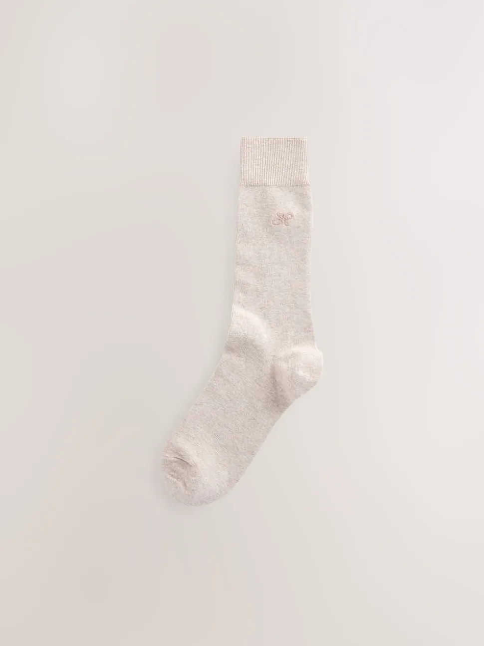 Coloris neutre chiné - Lot de 5 - Chaussettes fraîches brodées durables