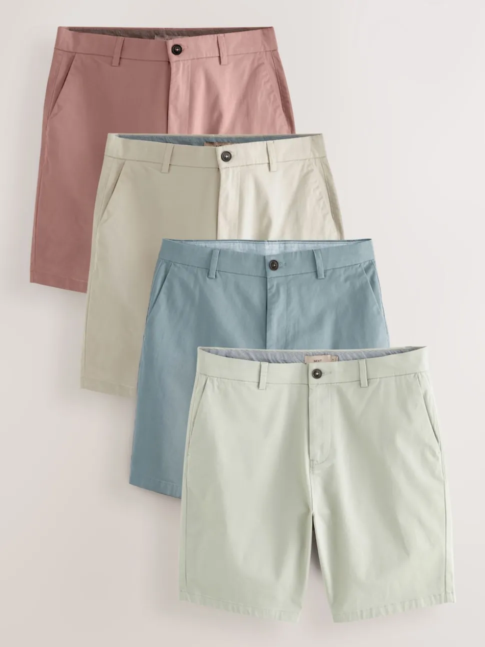 Coloris pastel - Ajustement droit - Short chino extensible 4 Pack