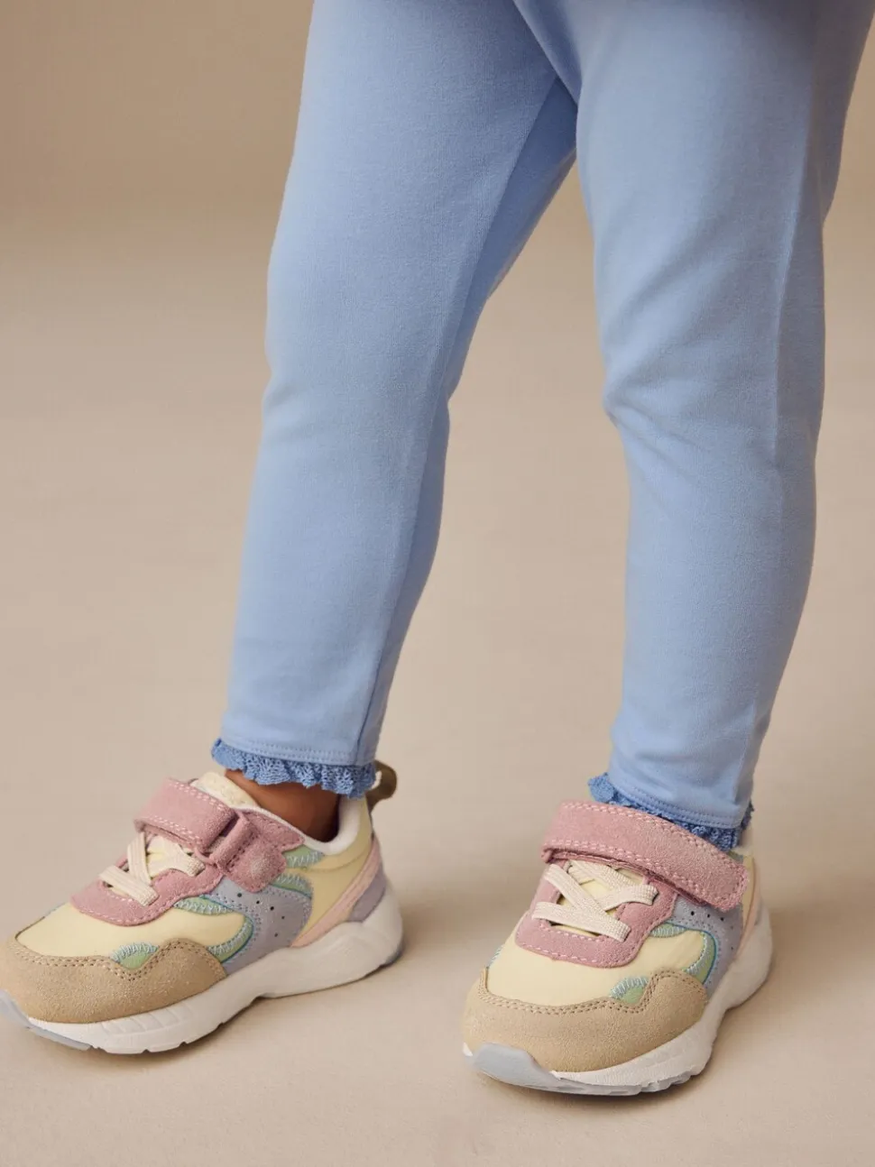 Coloris pastel - Baskets à lacets élastiques à fermeture tactile