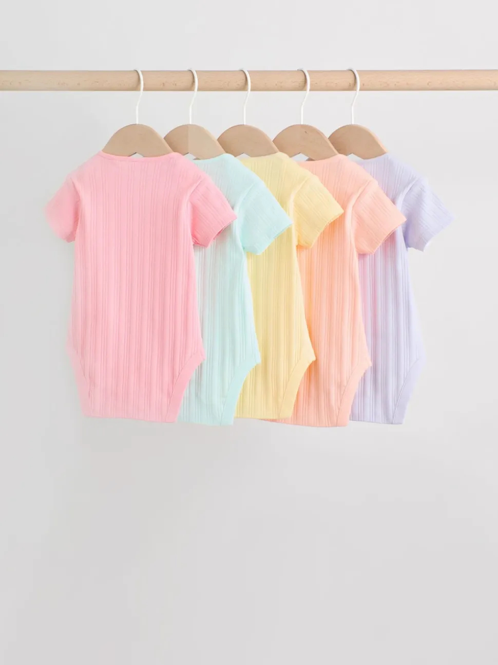 Coloris pastel - Lot de 5 bodies bébé à manches courtes