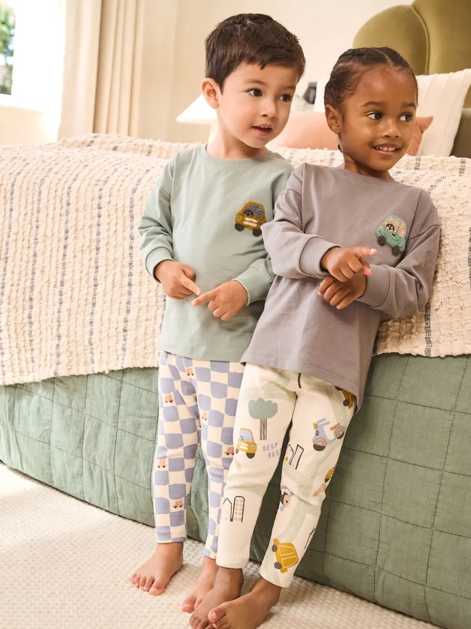 Coloris pastel - Lot de 3 pyjamas décontractés (9mois à8ans)
