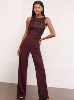 Combinaison Lipsy à fleurs texturée à licol 3D