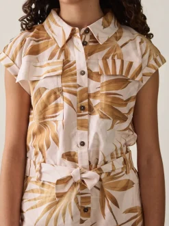 Combinaison Reiss Zoey en coton et lin à imprimé palmier