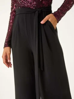 Combinaison Roman Sequin Wrap Col en V extensible