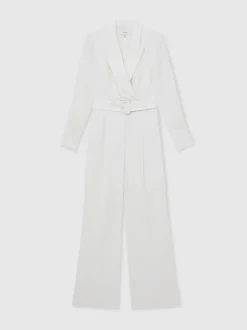 Combinaison smoking ample à manches transparentes Reiss Flora