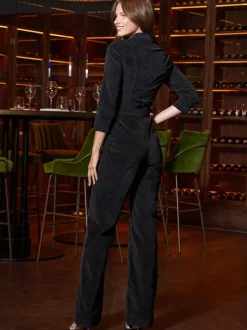 Combinaison Sosandar en velours avec détails Or Luxe