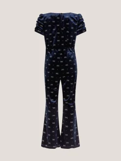 Combinaison évasée en velours orné d'Monsoon nœud