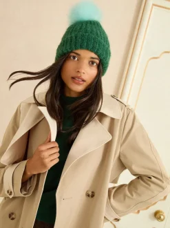 Contraste vert et bleu - Love & Roses Chapeau à pompon confortable