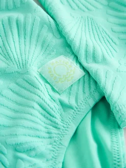 Coquille vert menthe - Maillot de bain à Texture Manches longues (3-16ans)