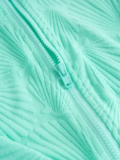 Coquille vert menthe - Maillot de bain à Texture Manches longues (3-16ans)