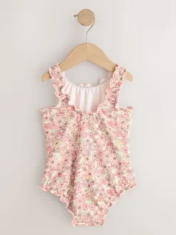 Corail Rose Ditsy Fleuri - Maillot de bain Lettuce Edge (3mois-7ans)