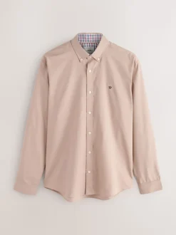 Couleur pierre naturelle - Chemise Oxford stretch à manches longues