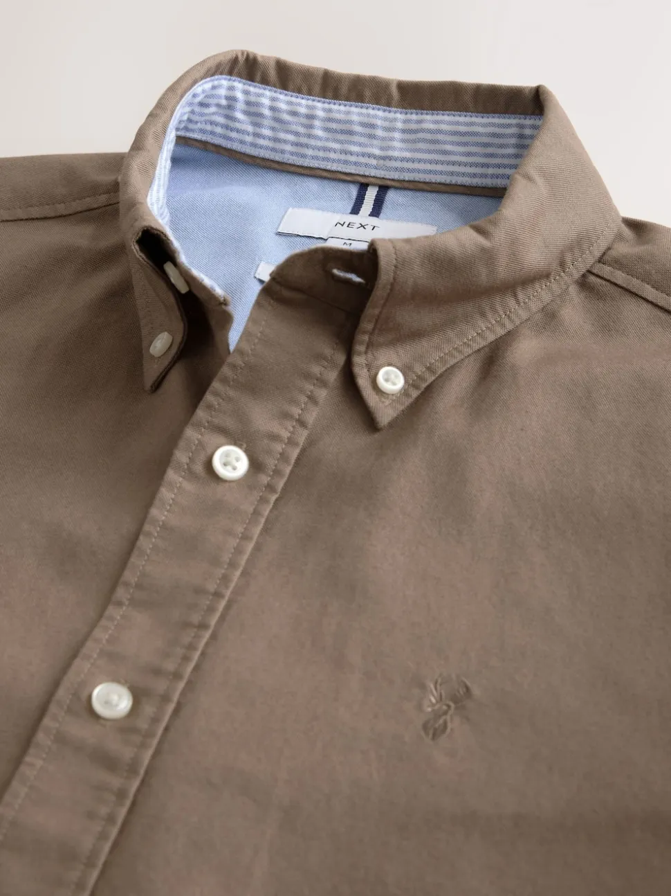 Couleur pierre naturelle - Ajustement régulier - Chemise Oxford à manches courtes