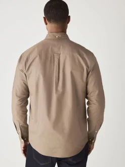 Couleur pierre naturelle - Ajustement régulier - Chemise Oxford à manches longues