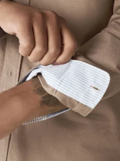 Couleur pierre naturelle - Ajustement régulier - Chemise Oxford à manches longues