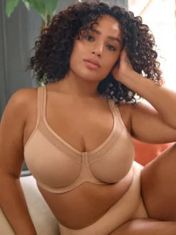 Couleur praline - F-K Ultimate Support Cotton Minimiser Soutien-gorge à bretelles rembourré