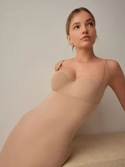 Couleur praline - Gainant à contrôle moyen en coton haut de gamme Wear Your Own Bra Slip