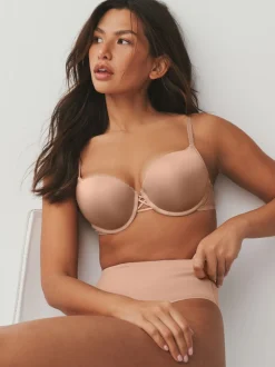 Couleur praline - Soutien-gorge plongeant triple boost A-DD push-up
