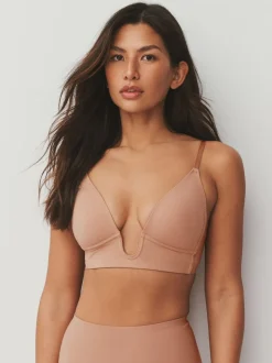 Couleur praline - Soutien-gorge multiposition A-E à décolleté plongeant profond