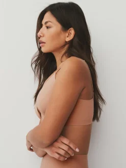 Couleur praline - Soutien-gorge multiposition A-E à décolleté plongeant profond