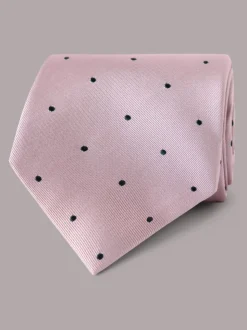 Cravate Hawes & Curtis Repp rose à pois