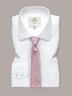 Cravate Hawes & Curtis Repp rose à pois