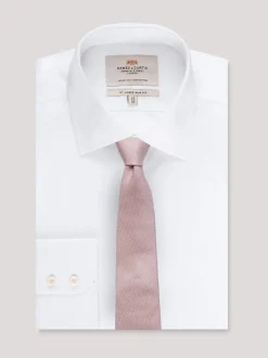 Cravate Hawes & Curtis rose poudré grenadine