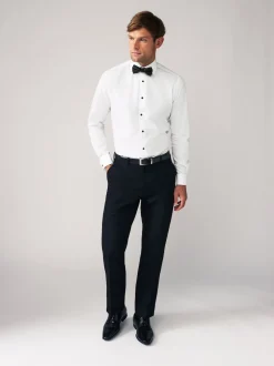 Cravate texturée blanche/Noir Nœud - Slim Fit (Slim Fit) - Chemises et Nœud papillon Lot