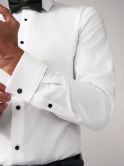 Cravate texturée blanche/Noir Nœud - Slim Fit (Slim Fit) - Chemises et Nœud papillon Lot