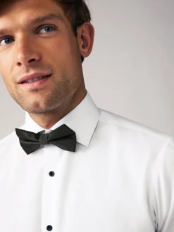 Cravate texturée blanche/Noir Nœud - Slim Fit (Slim Fit) - Chemises et Nœud papillon Lot