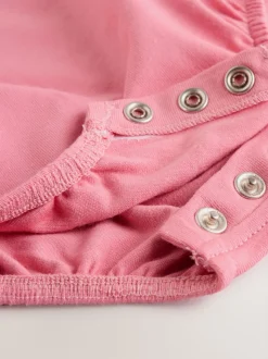 Cream / Personnage rose - Ensemble deux pièces salopette et body bébé (0mois-3ans)