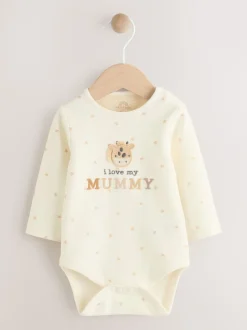 Cream girafe J’aime ma maman - Lot de 1 bodys bébé