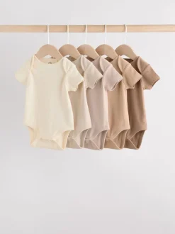 Crème - Bébé Manches courtes Bodysuits 5 Pack
