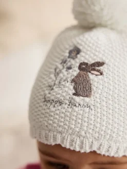 Crème - Chapeau Personnage lapin brodé Bébé (0mois-2ans)