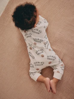 Crème - Combinaison de nuit bébé sans pieds zippée Family Two Way (0-18mois)