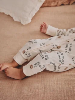 Crème - Combinaison de nuit bébé sans pieds zippée Family Two Way (0-18mois)