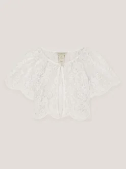 Crème - Couverture Monsoon Lola en dentelle à manches courtes