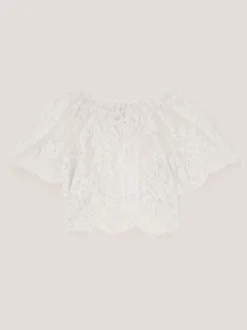 Crème - Couverture Monsoon Lola en dentelle à manches courtes