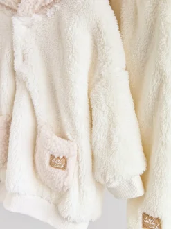 Crème - Ensemble bébé sweat à capuche et jogging Borg (0mois-2ans)