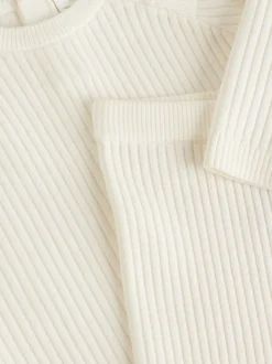 Crème - Ensemble Pull et Leggings en maille Bébé 2 Pièces (0mois-3ans)