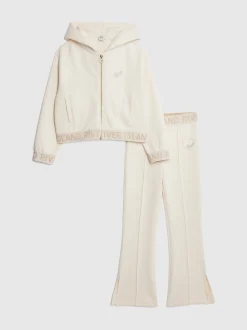 Crème - Ensemble River Island Premium Essentials zippé et évasé