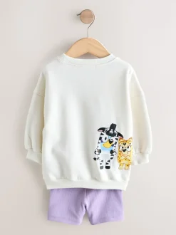 Crème - Ensemble short Bluey (12mois-7ans)