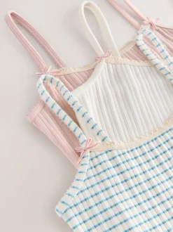 Crème - Gilets cami texturés à bretelles Lot de 3 (1.5-16ans)