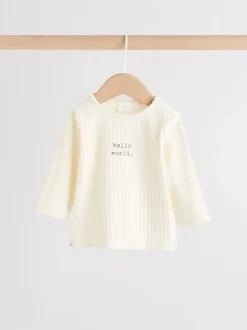 Crème - Hello World ensemble haut et legging bébé (0-18mois)