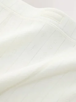 Crème - Leggings en maille pointelle douillette haute taille thermique